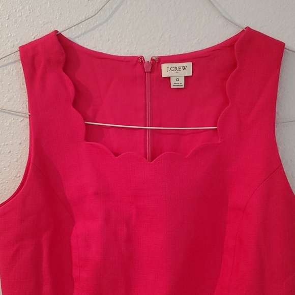 J. Crew Scalloped Hot Pink Dress - Picture 3 of 4